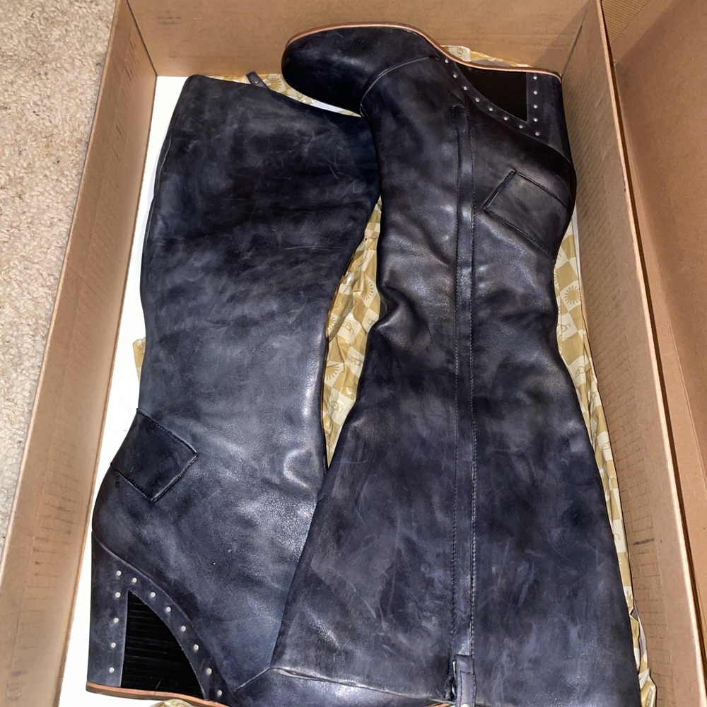 UGG leather black knee high boot 9